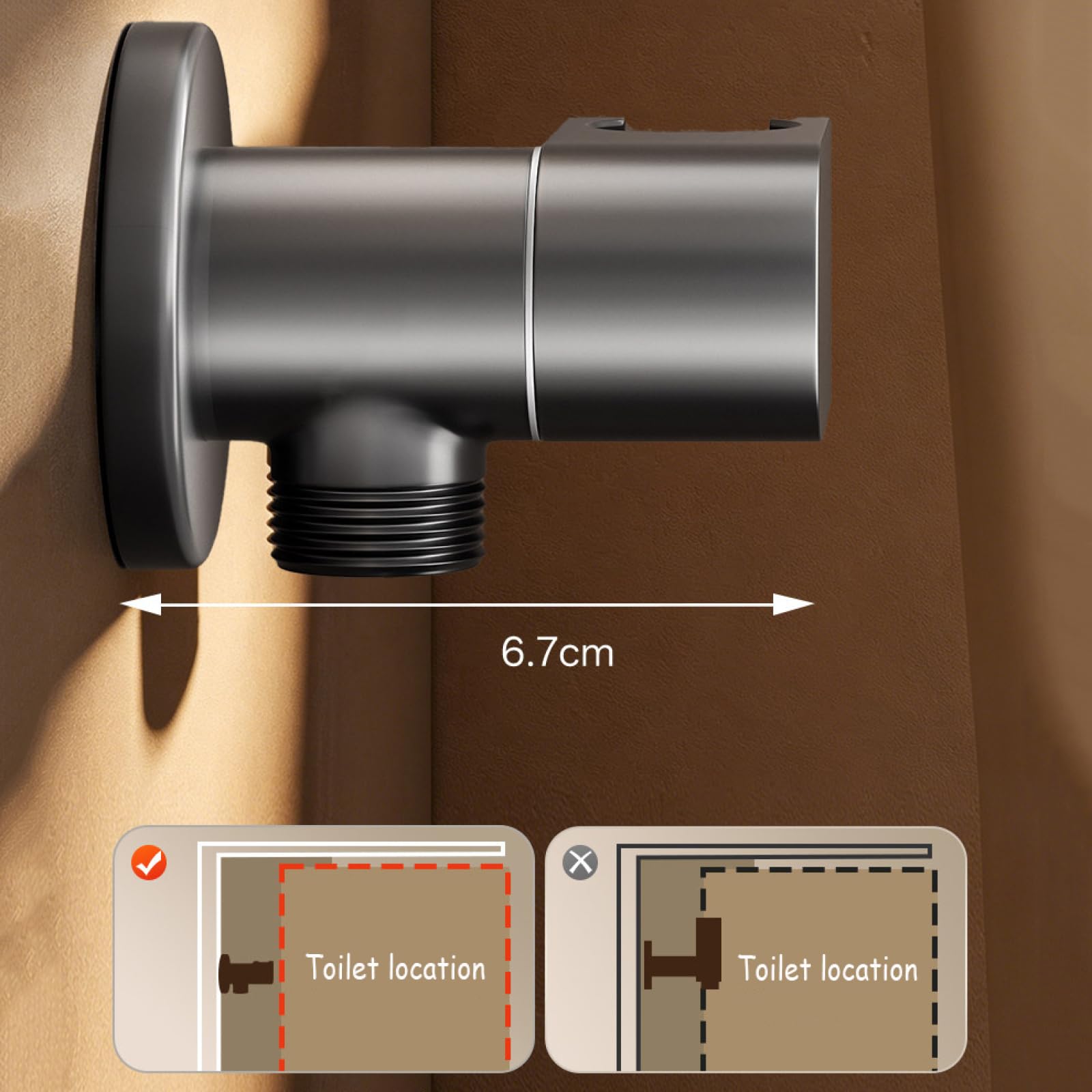 Kit Idroscopino per WC Doccetta per Bidet Portatile Parete In Ottone Include Tubo Doccia E Pistola A Spruzzo A Doppia Modalità,Grigio Canna Di Fucile