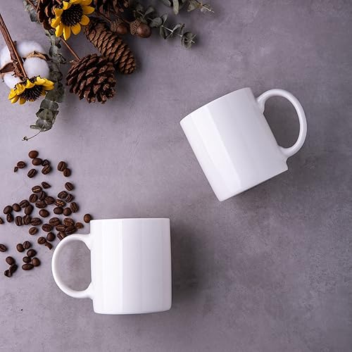 Miniatura 3 de GBHOME Tazas de café blancas de 12 onzas, tazas de café de cerámica con mango grande para hombre, mujer, juego de 12 tazas de café ligeras para café