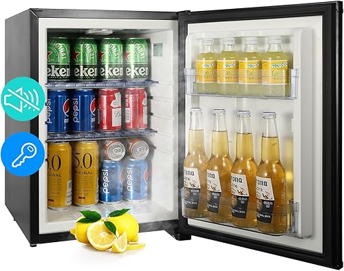 Refrigerador compacto, 1.42 pies cúbicos de 110 V, mini refrigerador silencioso, puerta reversible con cerradura, enfriador de bebidas de bajo