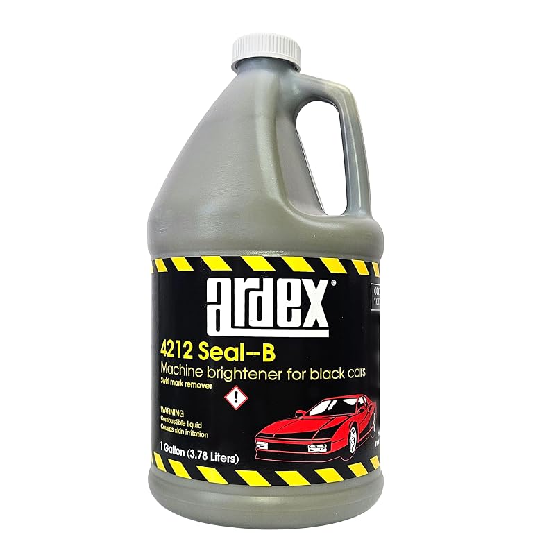 Ardex Seal-B composto para polimento e lustro com realce de brilho para carros pretos e escuros, frasco de 3,785 L