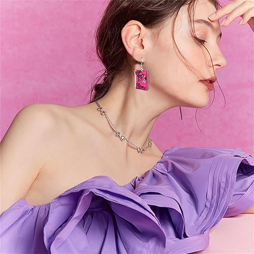 Miniatura 2 de Aretes retro de neón de los años 60, 70 y 80 para mujer, divertidos zapatos de patinaje creativos, aretes de bola de discoteca, aretes colgantes de