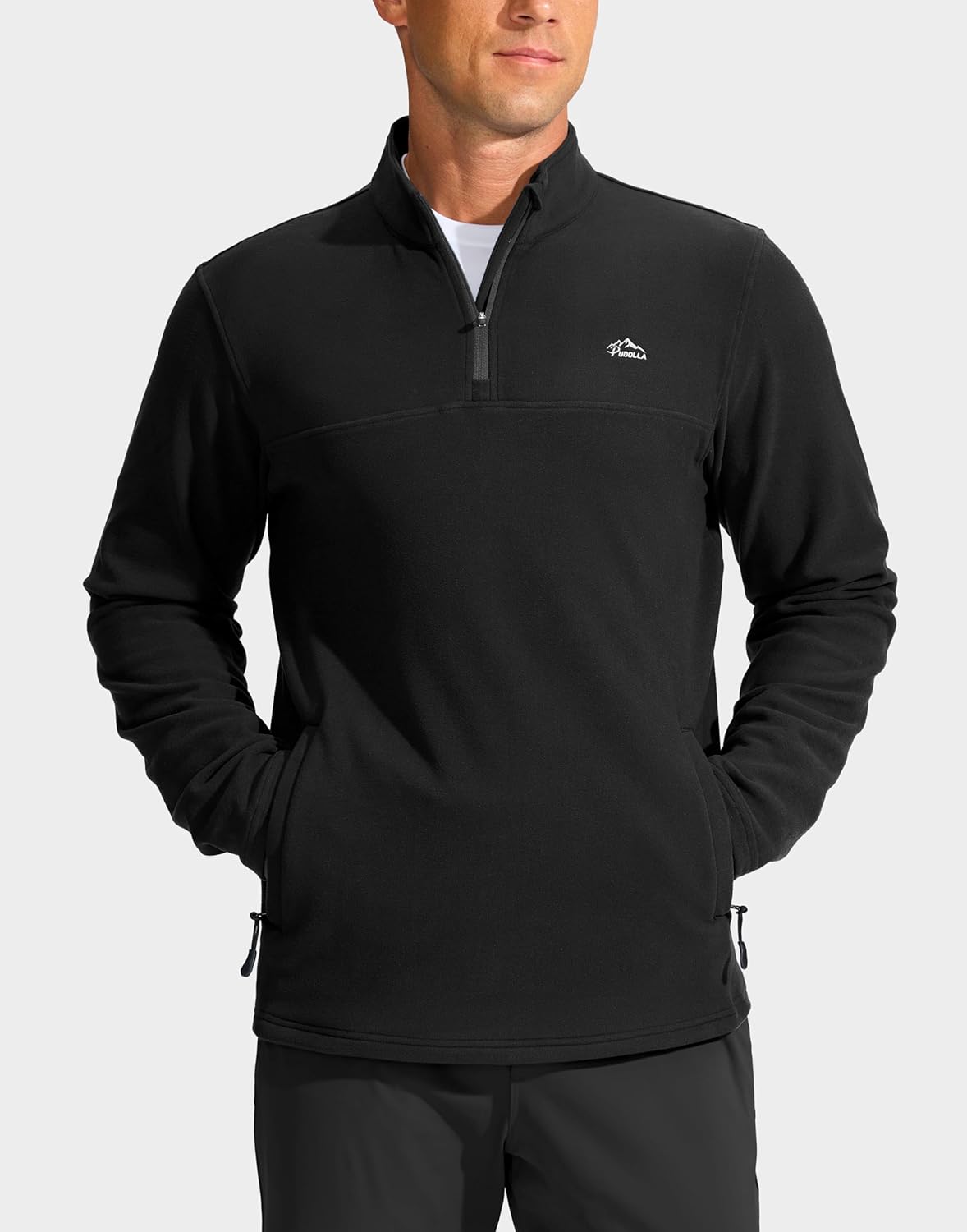 Pudolla Men's Quarter Zip Pullover with 2 Pockets Fleece Warm Soft Golf Sweatshirts for Athletic Workout Running - Image 2