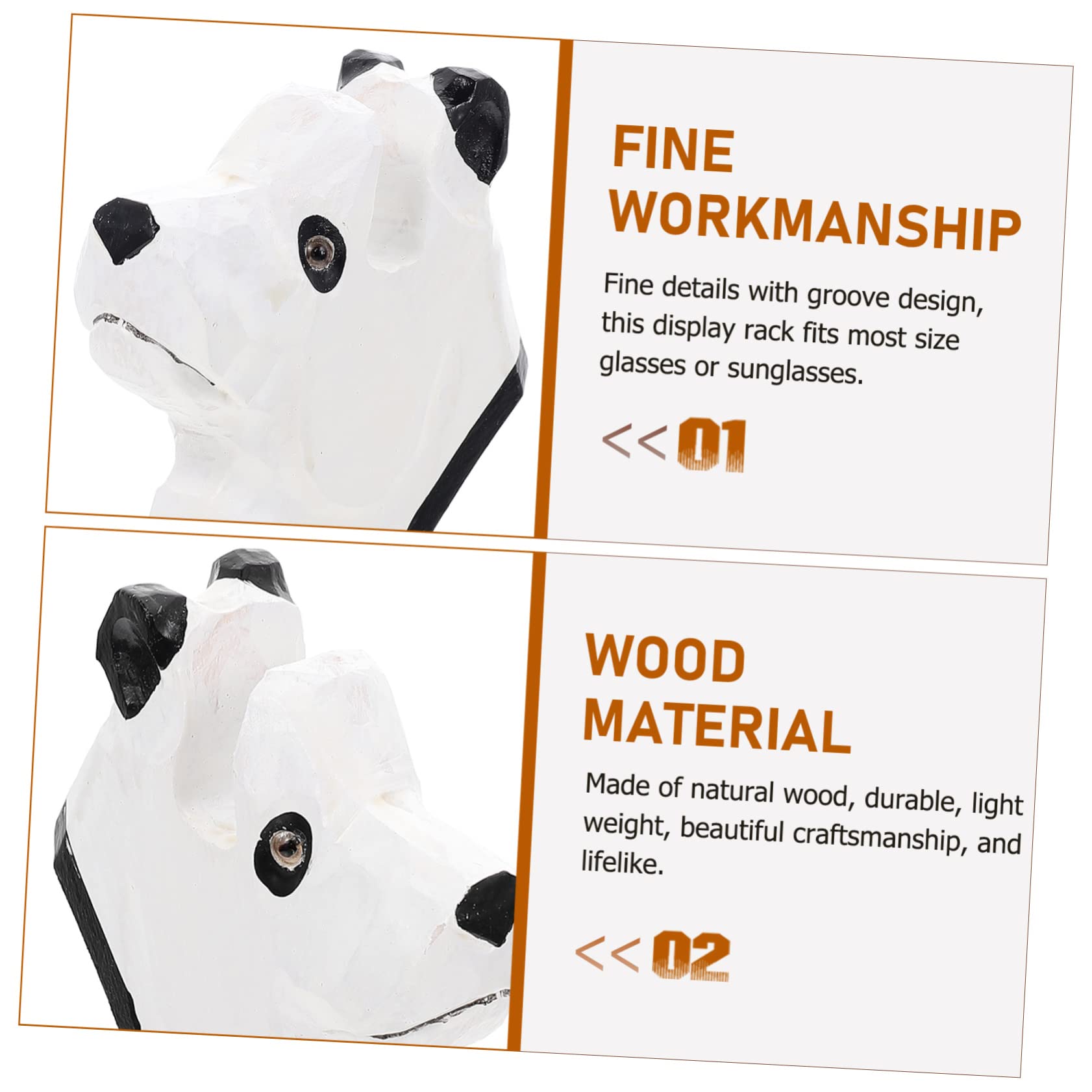 Alipis 5 Pz Montatura Per Occhiali Animali Espositore Per Occhiali Da Sole Statuina Di Panda Supporto Per Occhiali Grazioso Porta Occhiali Arredamento Da Tavolo Huskylens Di Legno