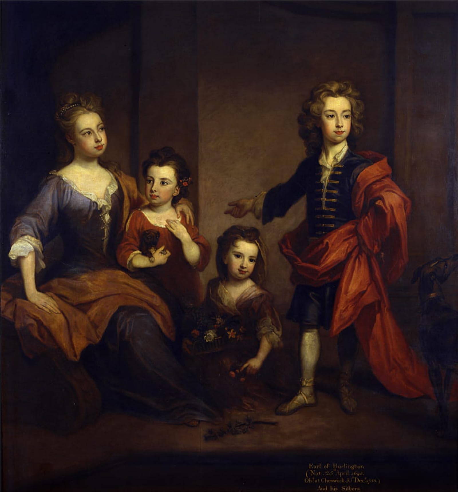 POSTERIIk Vintage Art Print Images Pictures Print Portrait of Richard Boyle Rd Earl of Burlington with His Three Sisters by Godfrey Kneller Modern Colour Posters for Office Home Decor 60x90cm