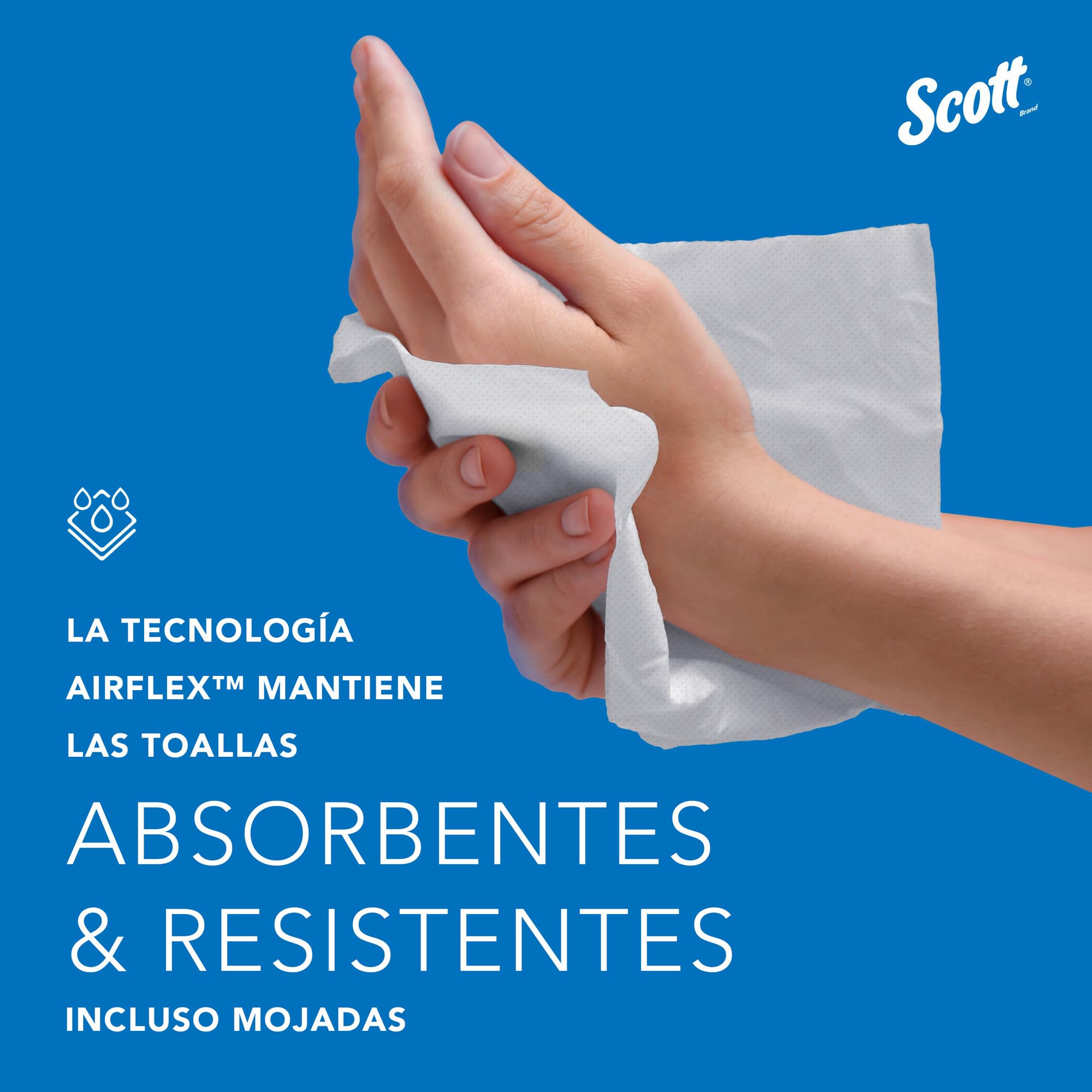 Scott Multifold Toallas de Mano 1804, Intercaladas, Tecnología Absorbente, 16 Paquetes x 250 Hojas (4.000 total)
