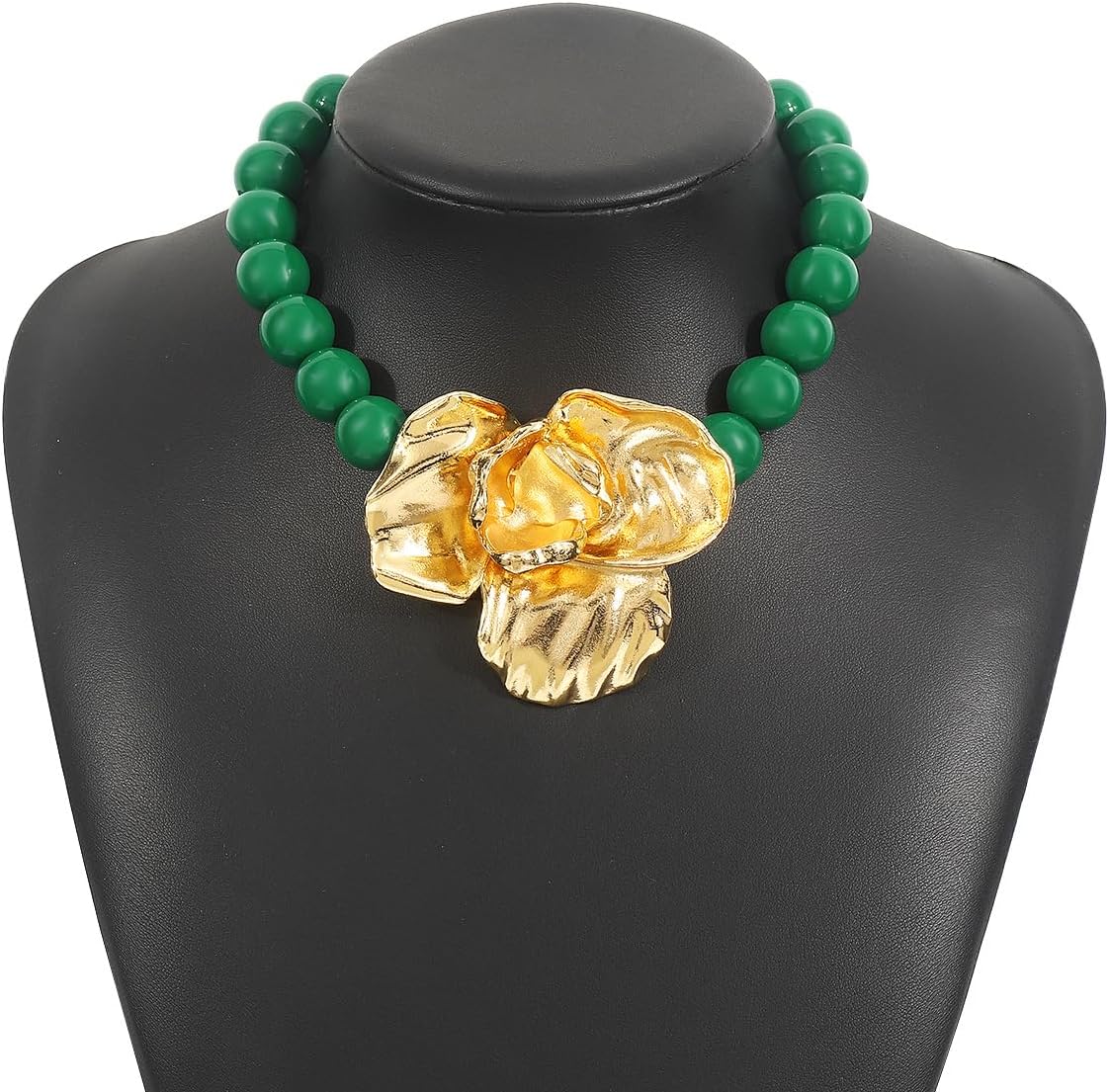 Chunky Acrylic Beaded Necklace for Women Colorful Flower Pendant Bead Chain Necklace Jewelry Fashion Accessories
