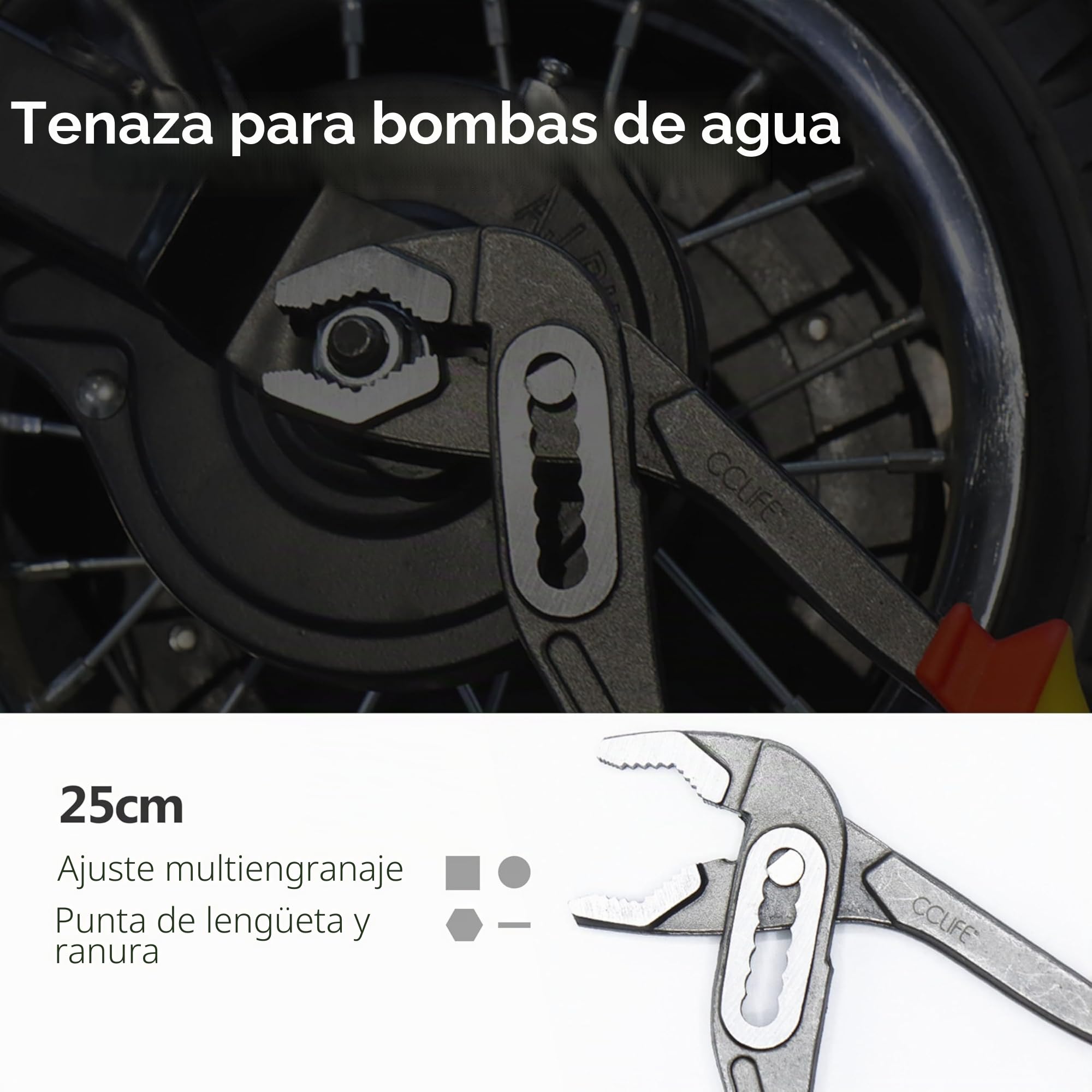 CCLIFE Juego de Alicates 4 Piezas,Set de herramientas con alicate universales-Tenaza Extensible de Pico loro-Alicates de Punta-Alicates de Corte Diagonal-Cromo Vanadio, Mango Softgrip