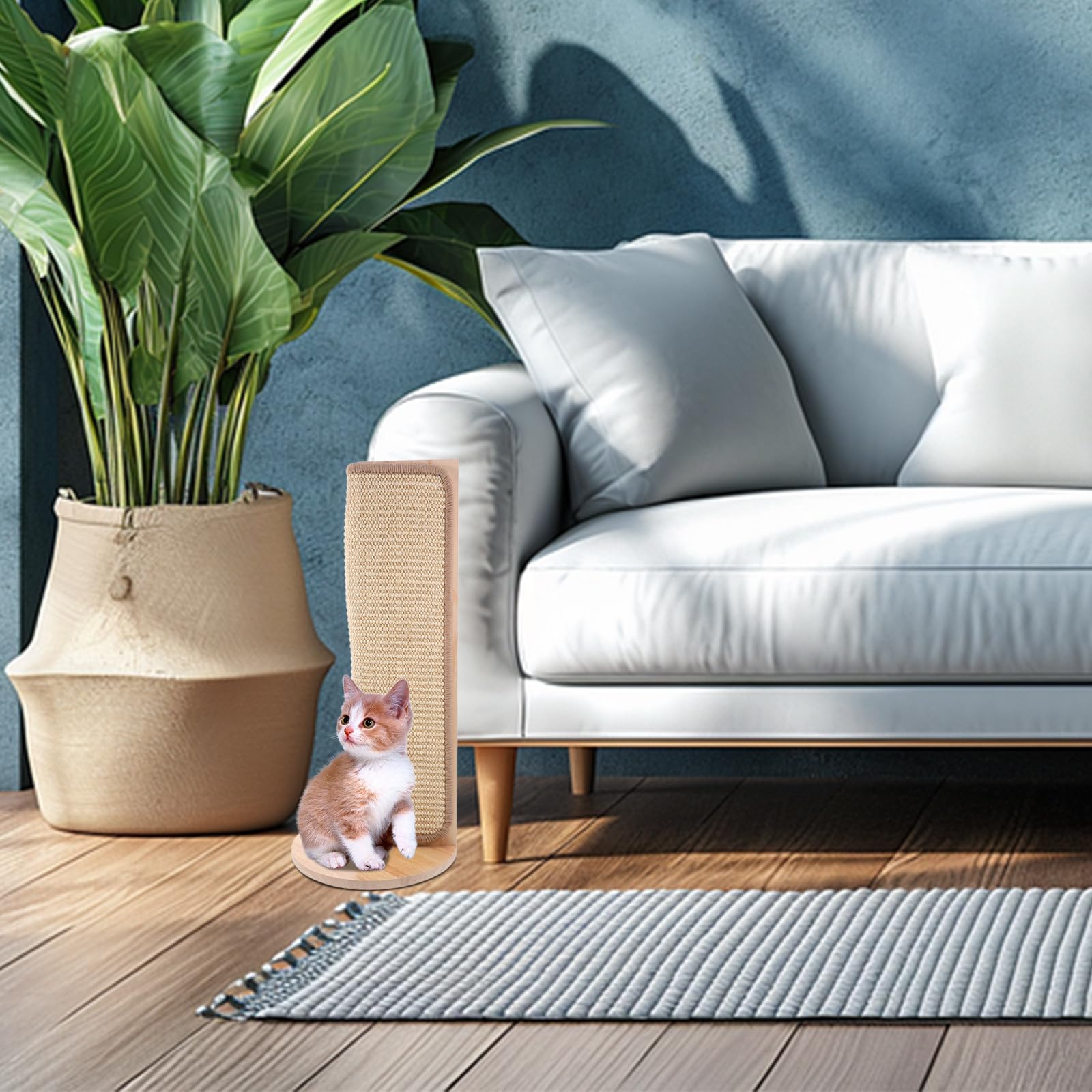 BESTonZON Rascador para Gatos Sofá de Sisal Natural Protección para Esquinas, Fácil de Instalar, Adecuado para Decorar el Hogar y Proteger Muebles