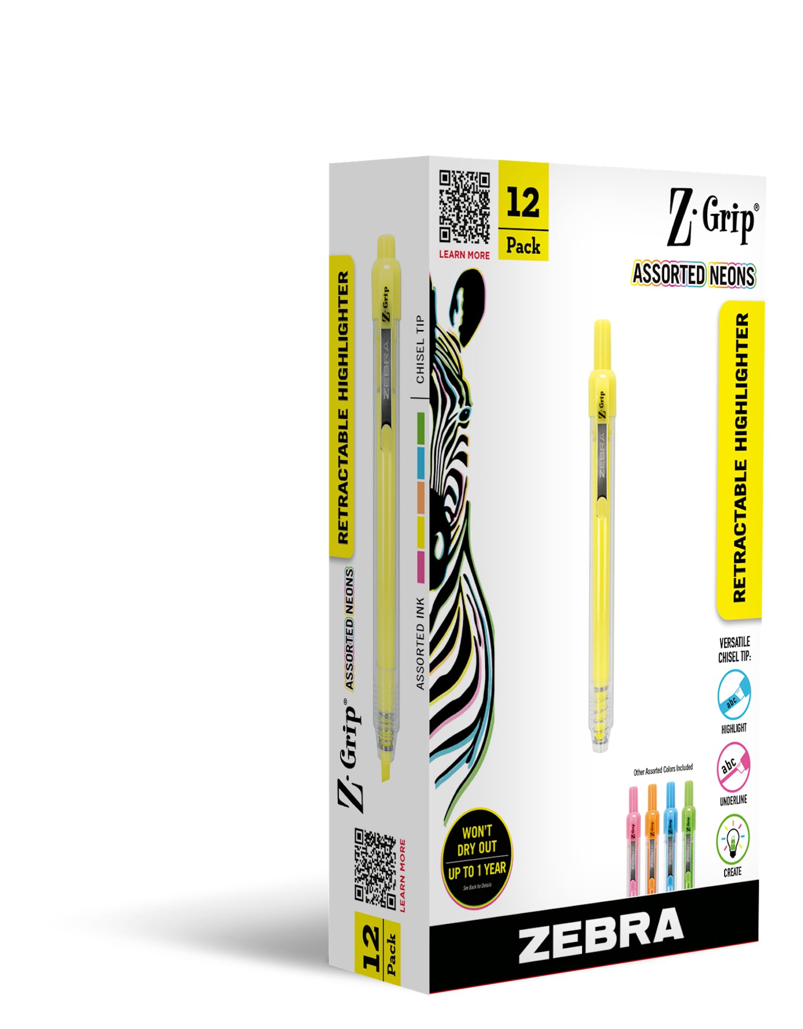 Amazon.com : Zebra Pen Z-Grip Retractable Highlighter, Assorted