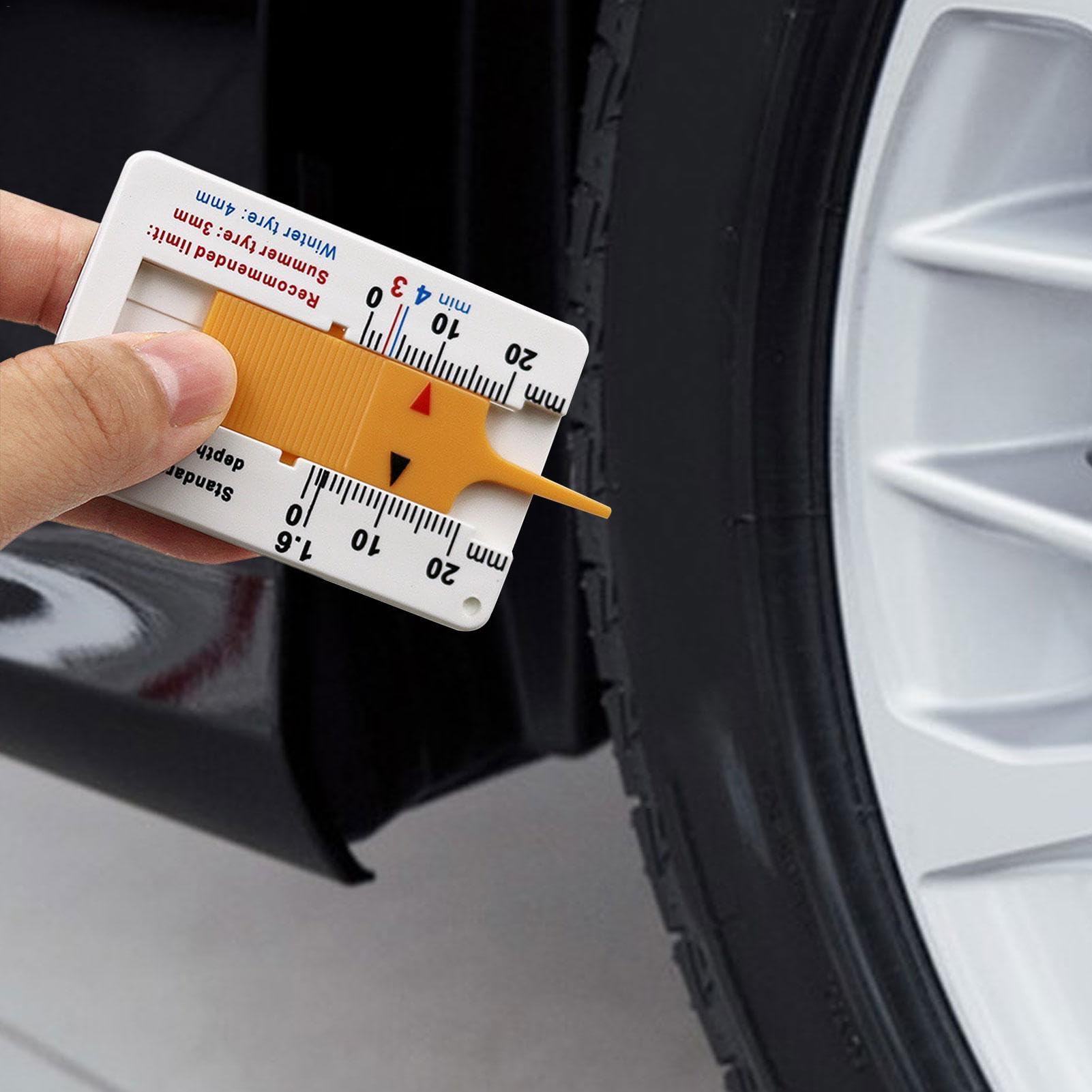 Tester per pneumatici per auto – Strumento per misurare la profondità del profilo degli pneumatici | Misuratore di profilo degli pneumatici per auto, tester digitale della profondità del battistrada