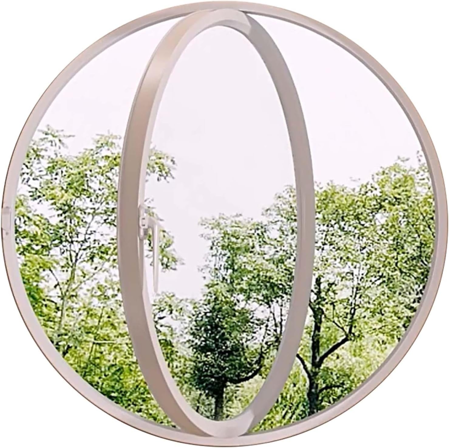 Porthole Window 360° Rotating Center Hung Window with Flush Mount Tempered Glass，for Hallway Hotel(Transparent Glass,100CM/39.4in;)