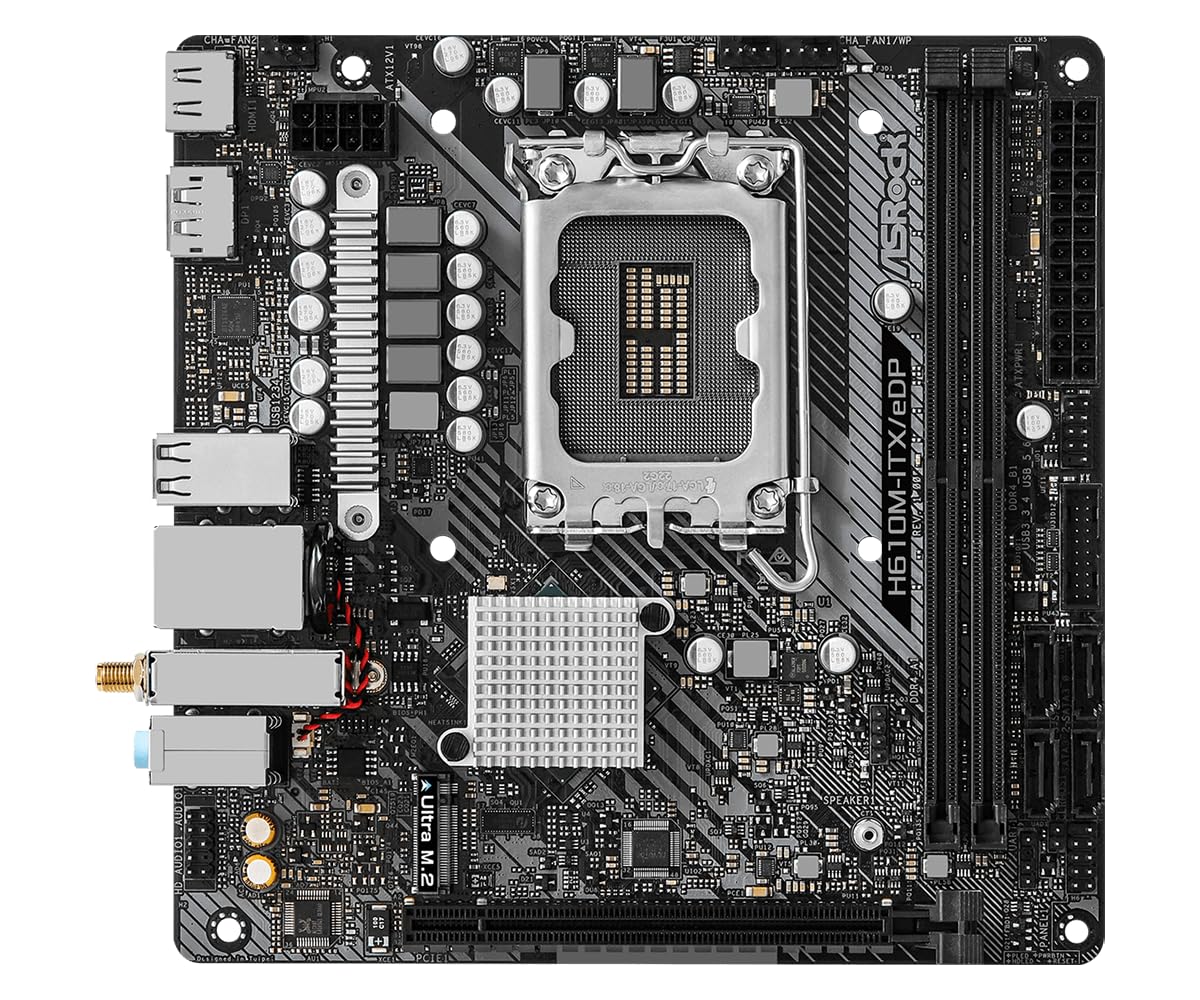 Amazon.com: ASRock H610M-ITX/eDP Mini-ITX Motherboard, Supports