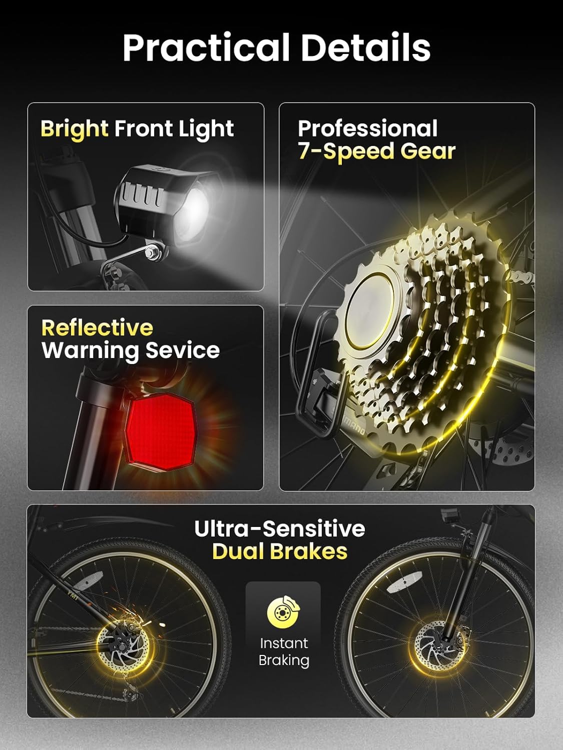 Heybike Electric Bike for Adults, 1200W Peak Brushless Motor, up to 50Miles, 28mph Max Speed Electric Mountain Bike, 480WH Removable Battery Ebike, 27.5 Tires, 7-Speed and Front Suspension Heybike Electric Bike for Adults, 1200W Peak Brushless Motor, up to 50Miles, 28mph Max Speed Electric Mountain Bike, 480WH Removable Battery Ebike, 27.5 Tires, 7-Speed and Front Suspension