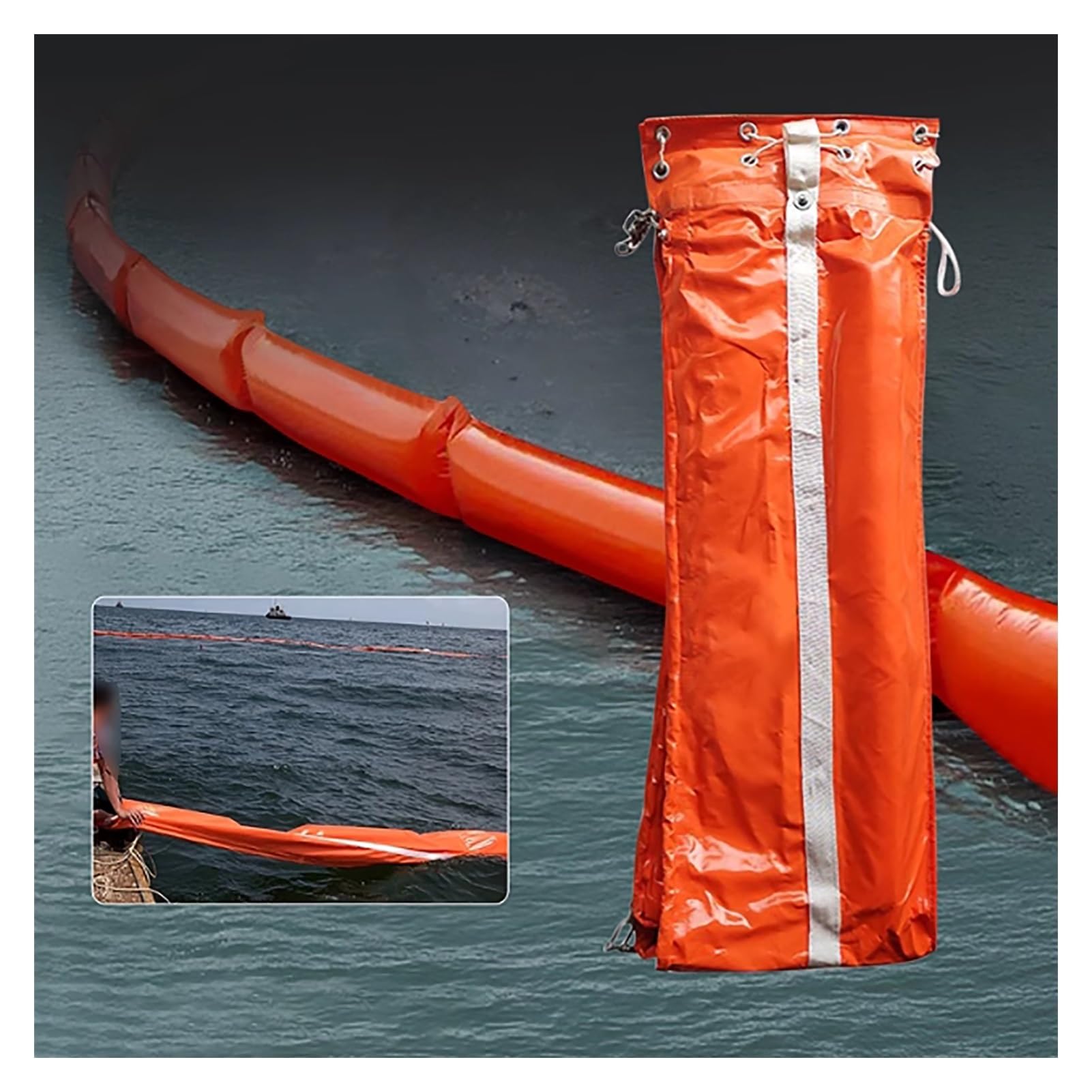 DUANHOZ Interception BarrierPVC Floating Oil Boom, Floating On Water Fence,Solid Floating Garba Containment for Oil Pollution Weed Interception of Seaweed Water