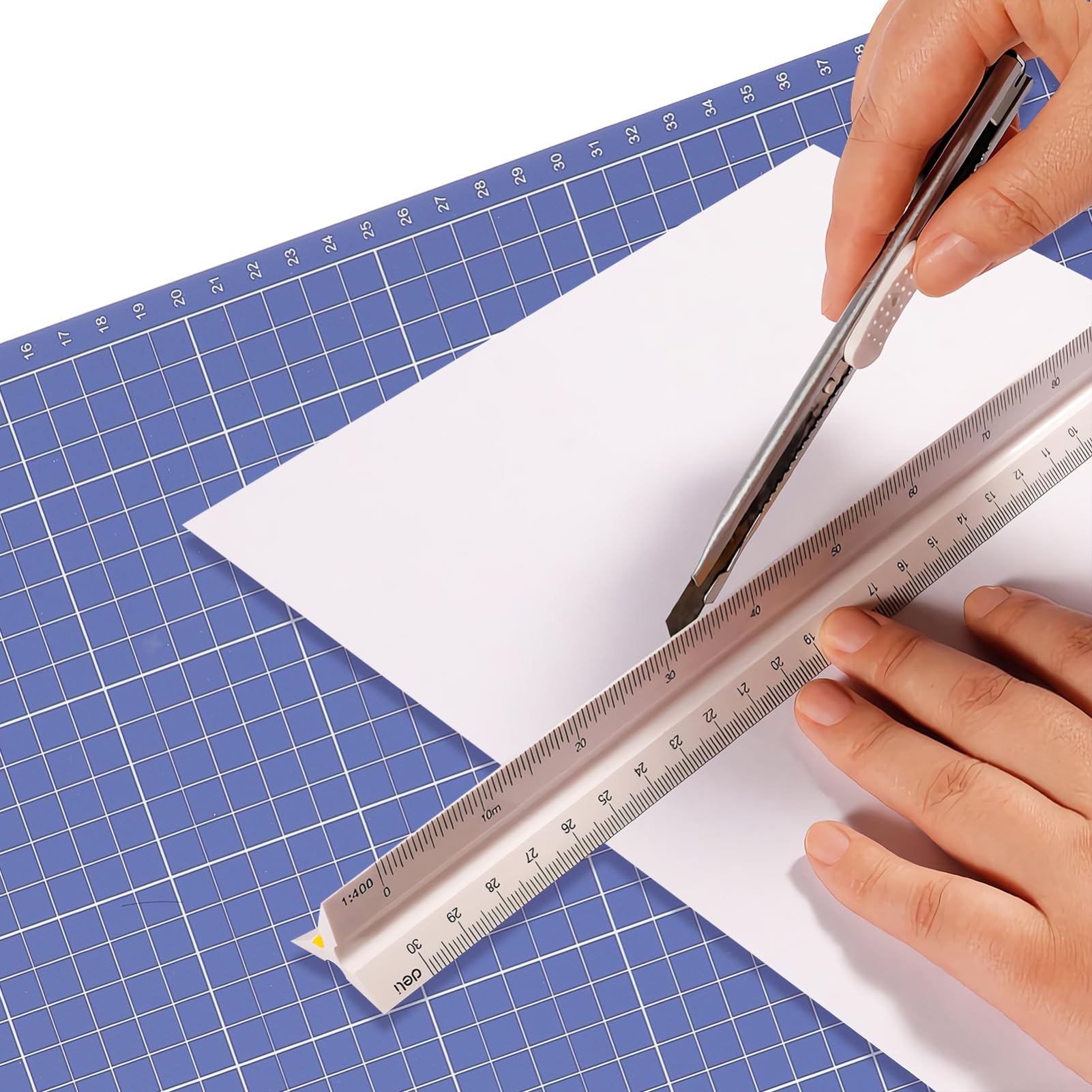 Tapete de Autocurativo para Corte Plegable A3 a A2 Manualidades | Pvc Azul, Uso en Costura y Scrapbooking, Formato Portátil para Creadores y Estudiantes