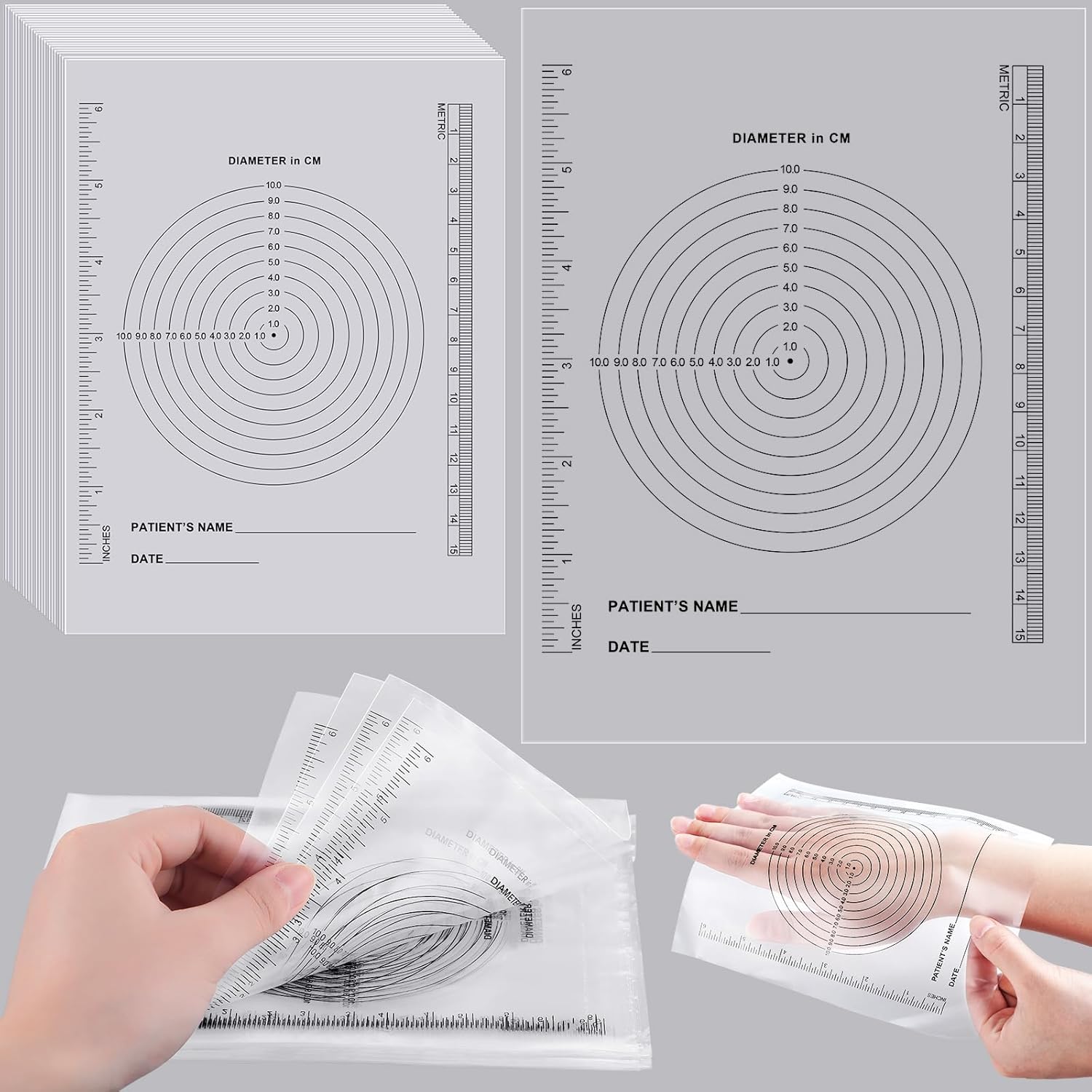 Motiskyy 300 Pack Wound Measurement Tools Measuring Bullseye Guide ...