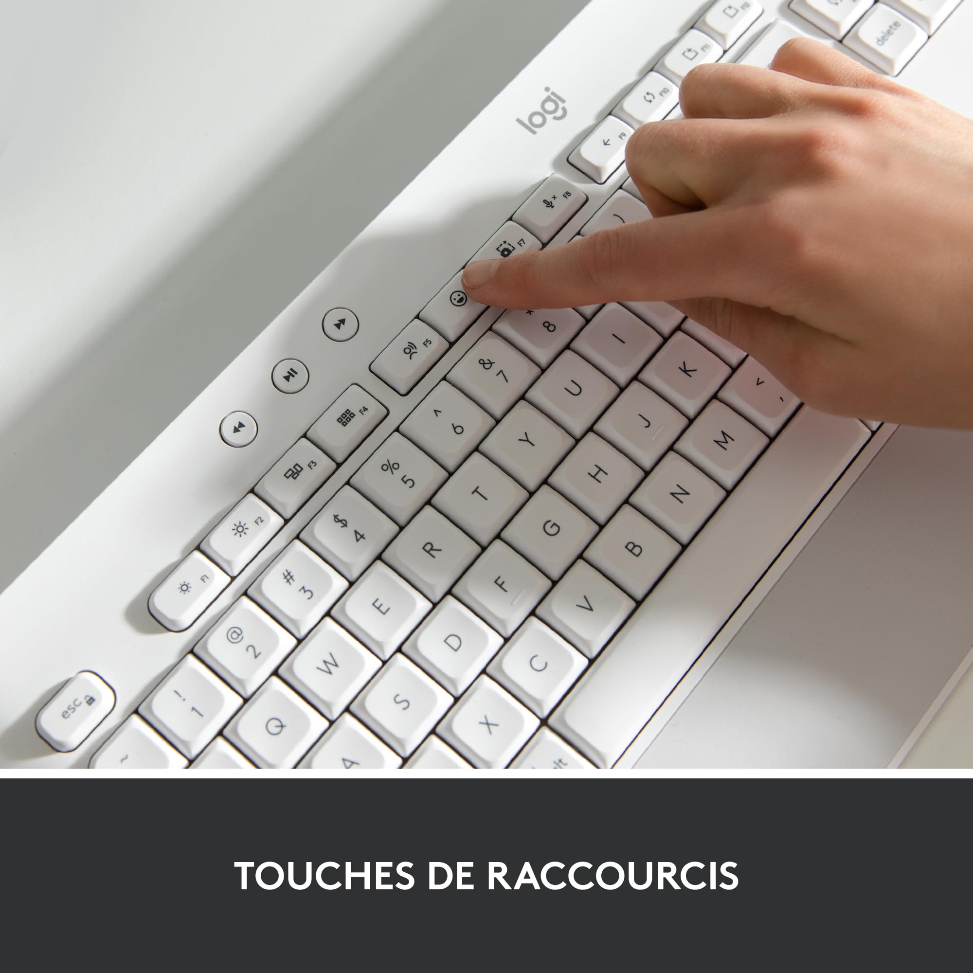 Logitech Signature K650, Clavier sans fil Ergonomique Entier avec Repose-Poignets, BLE Bluetooth, USB Logi Bolt, Touches Silencieuses Pavé Numérique, Compatible PC/Windows/Mac, AZERTY Français - Blanc