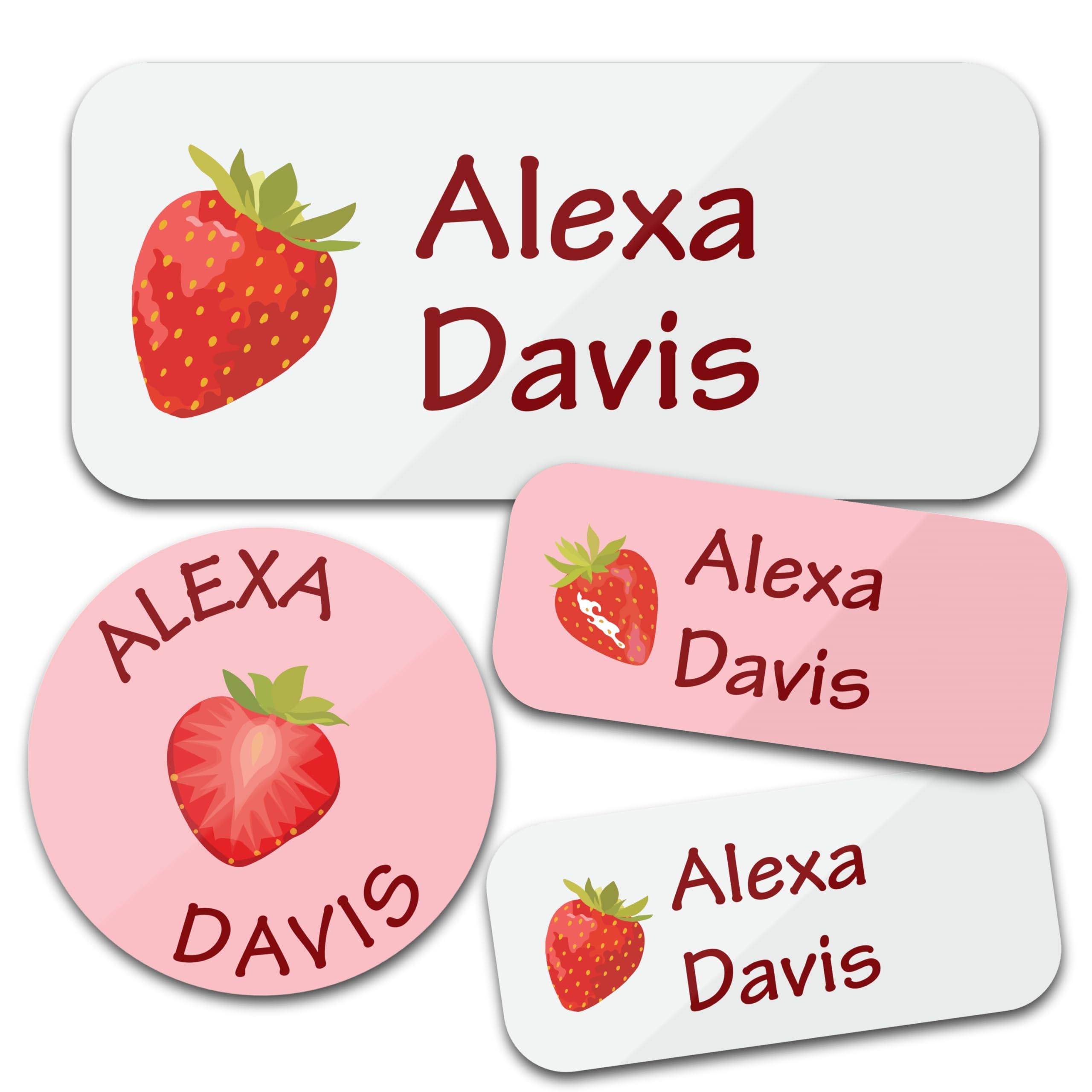 Bunny Badges Personalized Daycare Name Labels for Kids (130 Labels) - Custom Waterproof Name Stickers for Clothing Tags, Water Bottles, Lunch Boxes