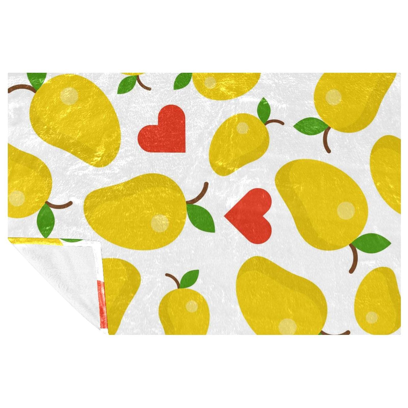 Couverture plaid fruits tropicaux 150x100 chaude pour lit et plage