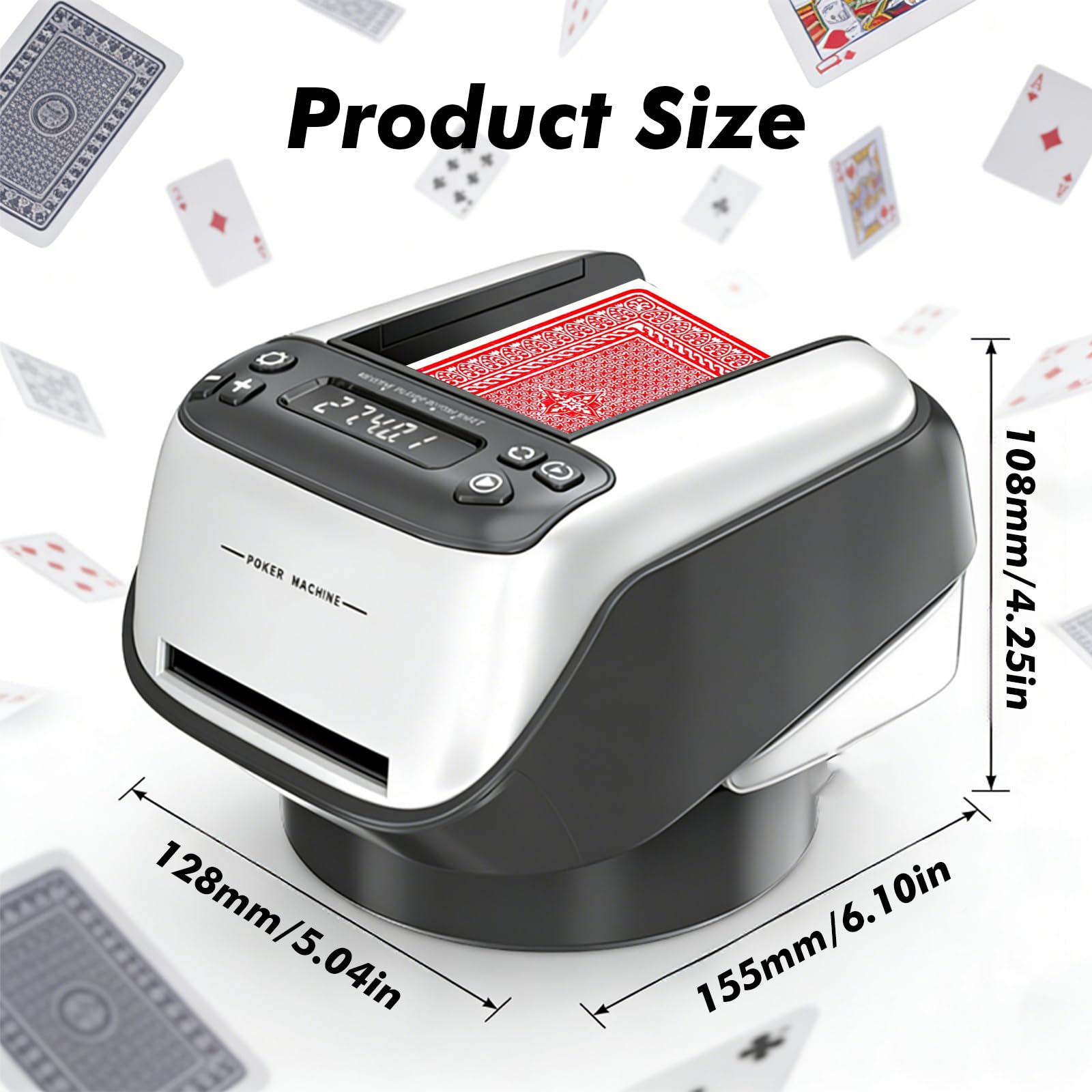 2 in 1 Automatische Kartenmischer und Kartensender, 2400mAh Elektrisch Kartenmischmaschine, 360° Drehbarer Kartengeber bis zu 8 Spieler, Kartenausgabe Maschine für Poker, UNO, Blackjack, Texas Holdem