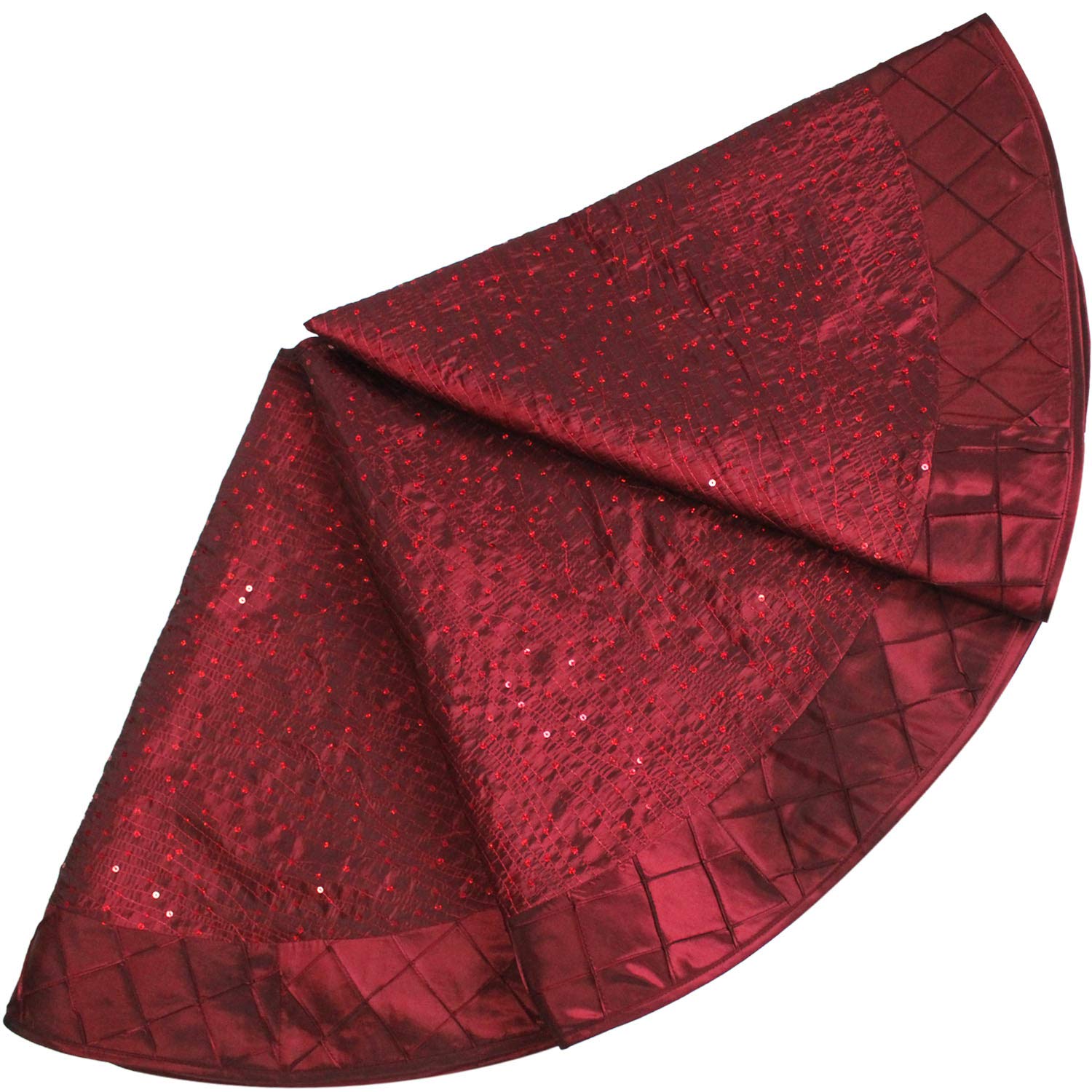 90/127cm Burgundii Choinki Spódnica Cekiny Dekoracja Drzewo Spódnica Boże Narodzenie Dekoracje bazowe DUO ER (Color : 90cm)