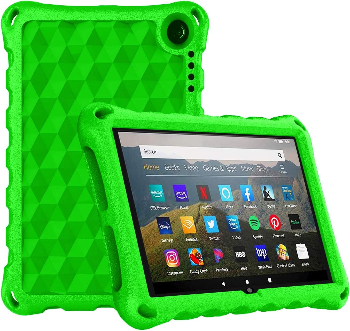 Riaour All-New Flre HD 8 Tablet Case, Light Weight Shock Proof Handle Friendly Stand Kid-Proof Case for Flre 8 inch Display Tablet Cover(Green)