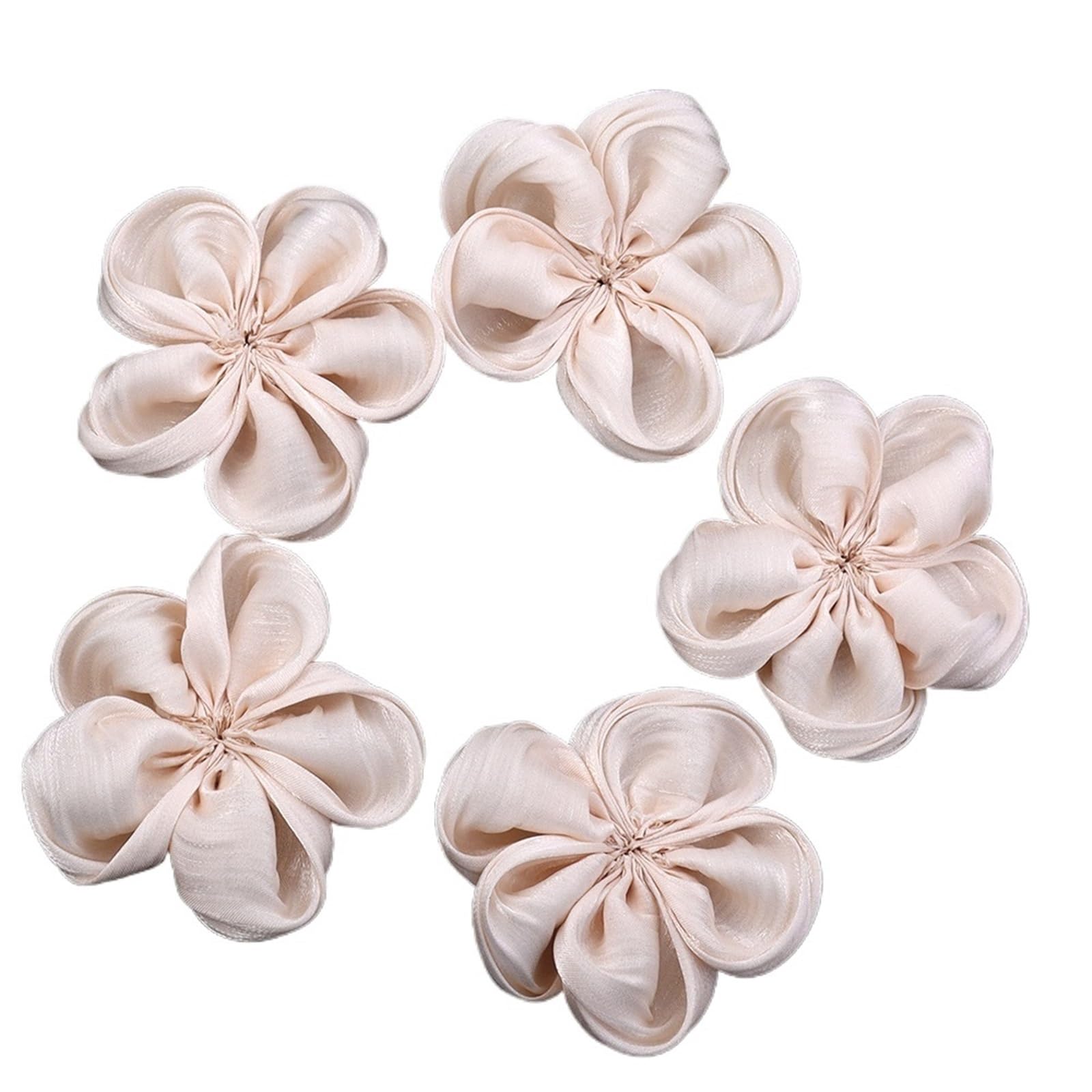 WEKONUMEX Artificial Flower Heads, Artificial Flower Heads Fabric Multicolor 6-7cm Pack Of 20 For DIY Crafts Decoration(Beige)