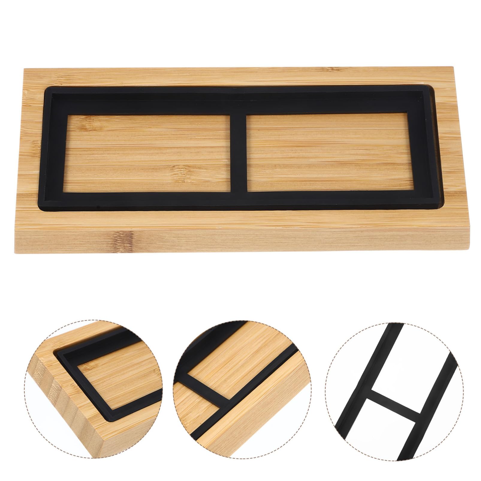 Base in Legno per Pietra per Affilare con Supporto in Silicone Antiscivolo 180x60x30 mm, Accessorio Stabile per Affilatura Lame