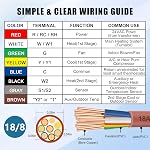 Thermostat Wire 18/8 Gauge 8 Conductor - 30ft, Multi-Conductor Bare Copper Cable, Durable PVC Jacket, Low-Resistance Wiring for HVAC Systems, Thermostats, and Low Voltage Applications