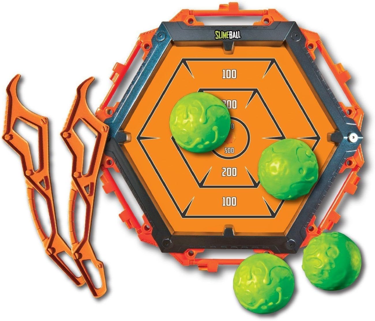 Diggin Slimeball Flinger Darts Toy Sling-Shot for Kids, Includes Bullseye Target Set and Ball Launcher