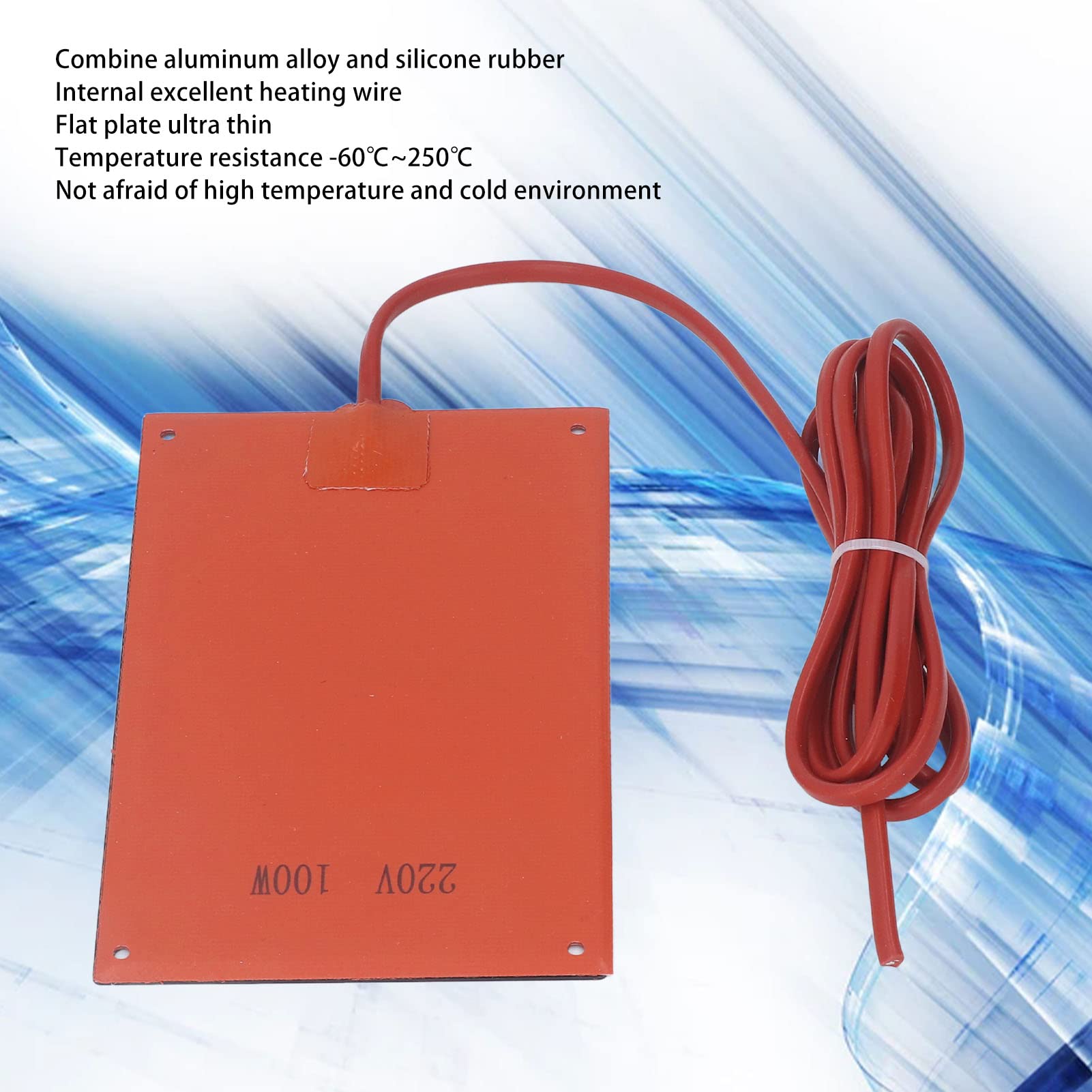 Almohadilla Calefactora de Silicona de 220V y 100W, Almohadilla Calefactora de Aceite, Placa Calefactora de Motor de Repuesto, Goma de Silicona para Clima Frío