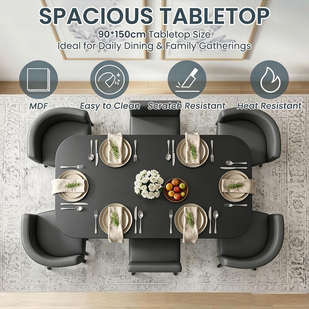 Ensemble Table À Manger 6 Personnes avec 6 Chaises