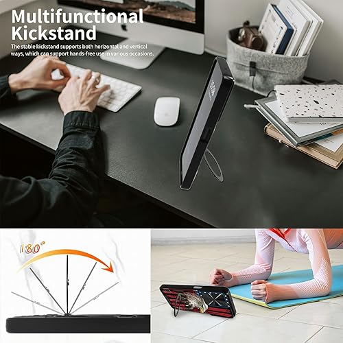 Miniatura 5 de Funda para Samsung Galaxy A13 5G Galaxy A04S con cubierta deslizante para lente de cámara y soporte giratorio 360 de doble capa protectora