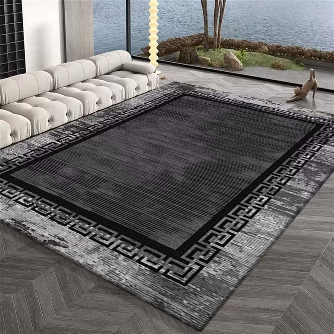 Déco chambre tapis entree interieur au design minimaliste moderne gris