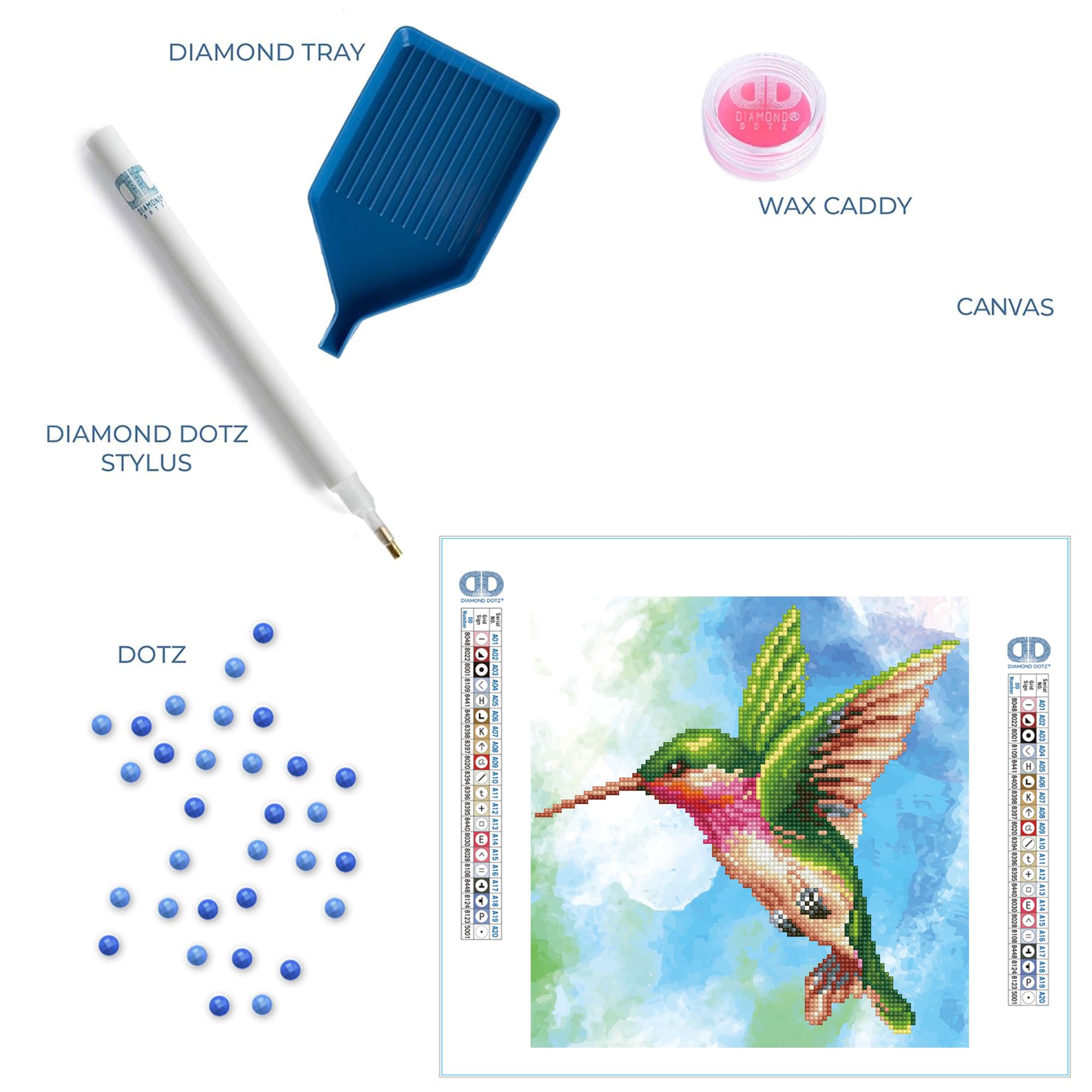 DIAMOND DOTZ Miniature Magic | Quadro Colibrì Con Cornice 30x29 Cm | Diamond Painting Per Bambini E Adulti - 4