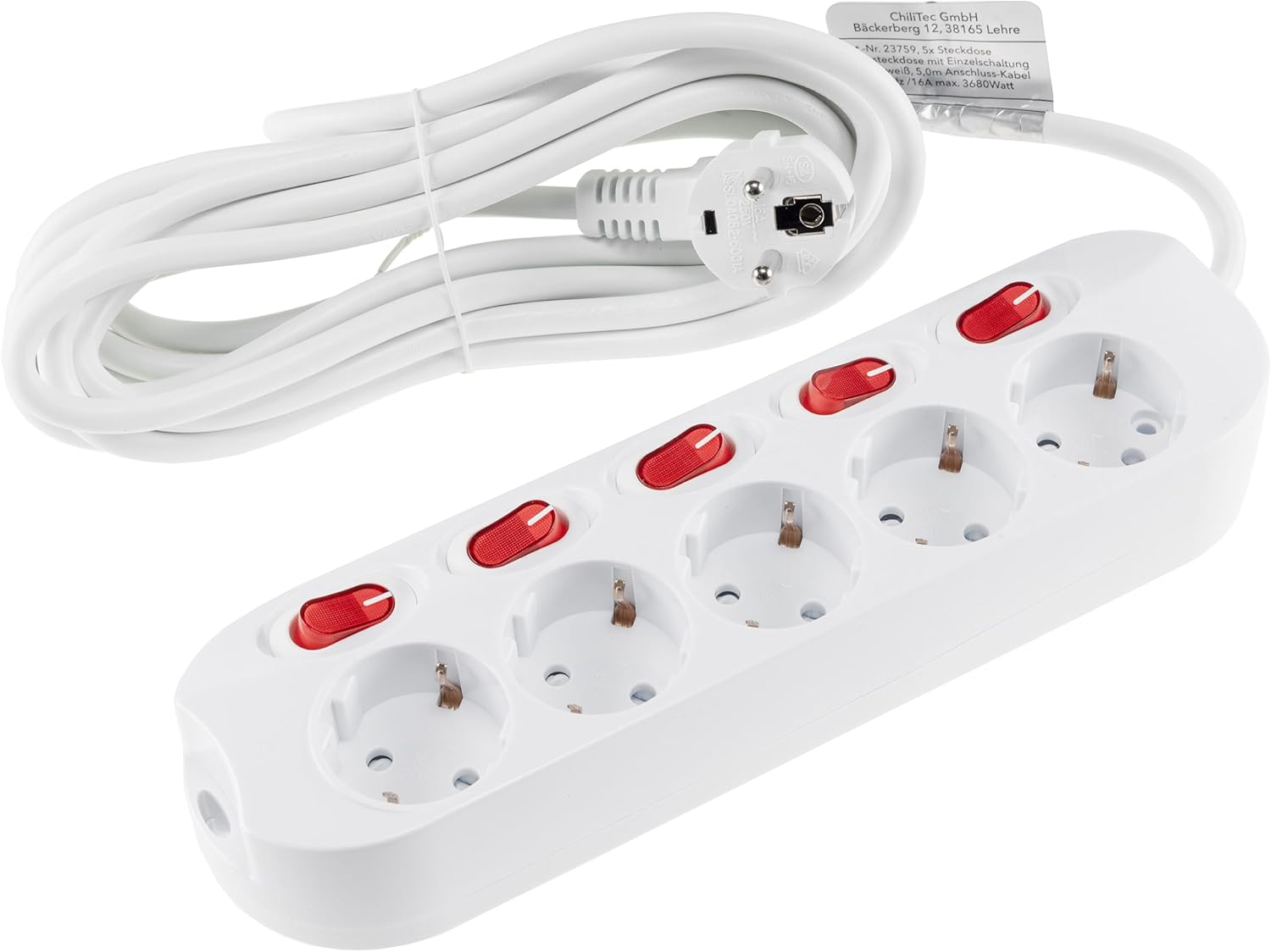 ChiliTec Stopcontactdoos Hoekstopcontact 2-voudig veiligheidsstopcontact 2X USB-A 3,1A met 1,5m kabel Opbouw Inbouw Montage Antraciet