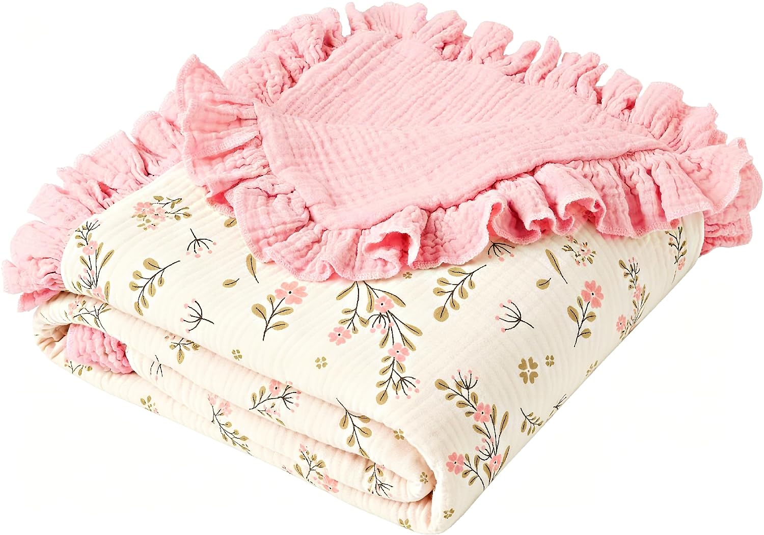 MiuK!ns Baby Blanket, 120x120 cm Muslin Blanket for Newborn, 100% Cotton