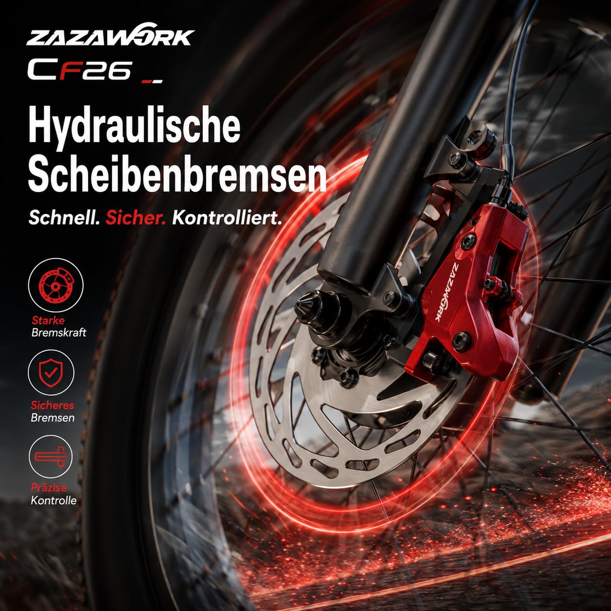 E-Bike Herren Mountainbike 250W Motor 25km/h，48V20AH Akku | 100-120km Reichweite, 48V20AH Akku, 7-Gang, Lockbare Federgabel & hydraulische Scheibenbremsen, Für Berg & Trail