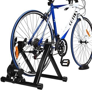 Bike Trainers for Indoor Riding, Folding Stationary Bike Stand with Magnetic Flywheel for Bicycle Cycling Training, 26’’ -...