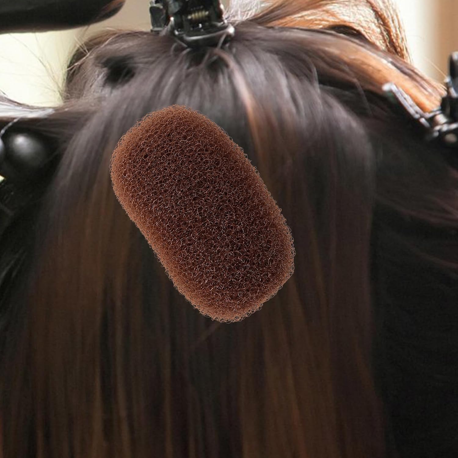 DOITOOL 6pcs Hair Volume Bump Clips - Volumizing Hair Sponge Inserts with Puff Cushion Clips for Adding Volume And Fullness for Women And Girls Bun, Wedding, Party (2 Colors)