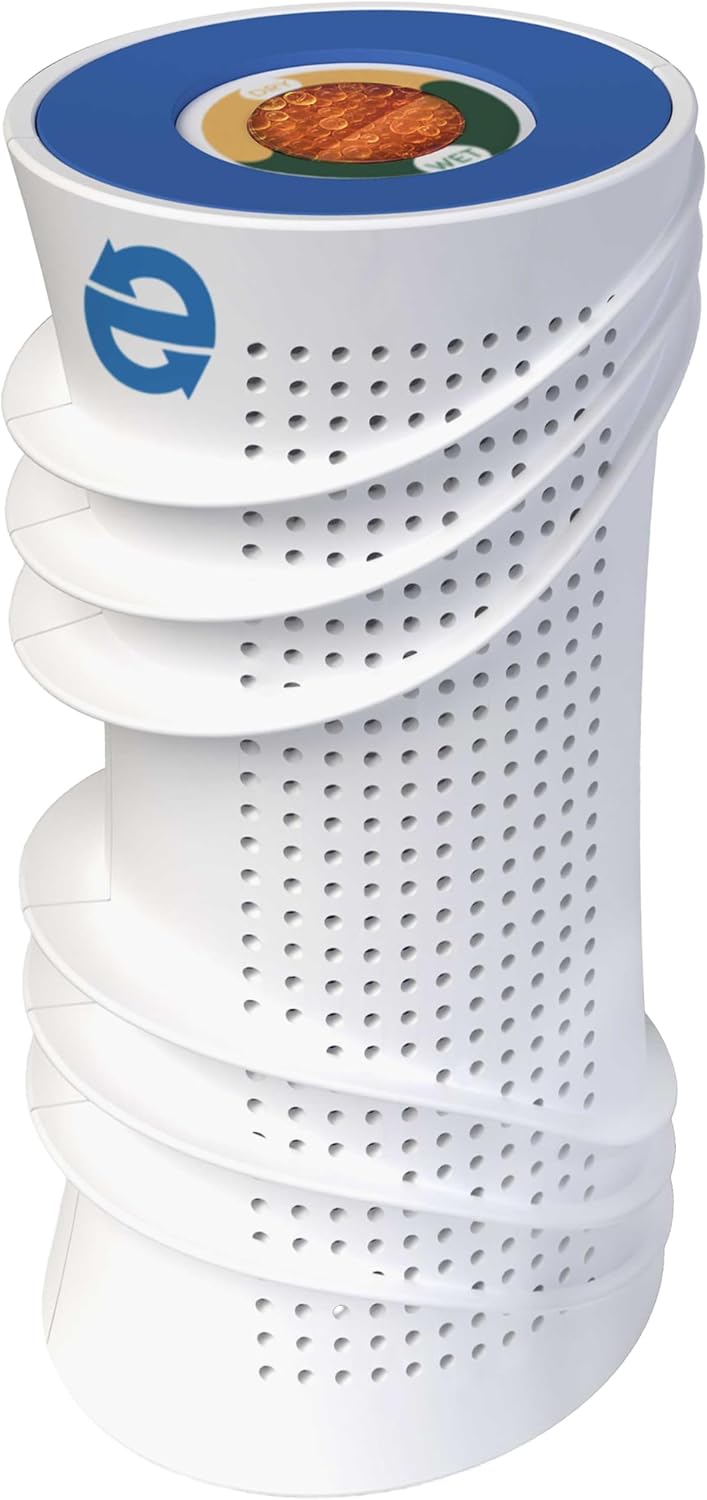 Eva-Dry Air-Dry Cylinder - Powerful Renewable Moisture Absorber for Small Spaces - Renews in Just 2 Hours, Non-Toxic, Safe for Closets, Safes, and More (Sold Individually)