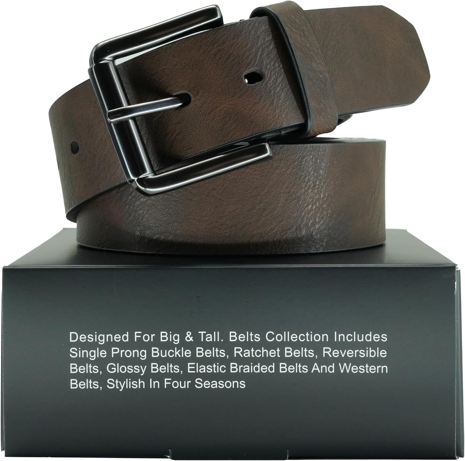 Men's Belts Leather Big and Tall Belts for Men Dress Jeans 36 to 82 IN