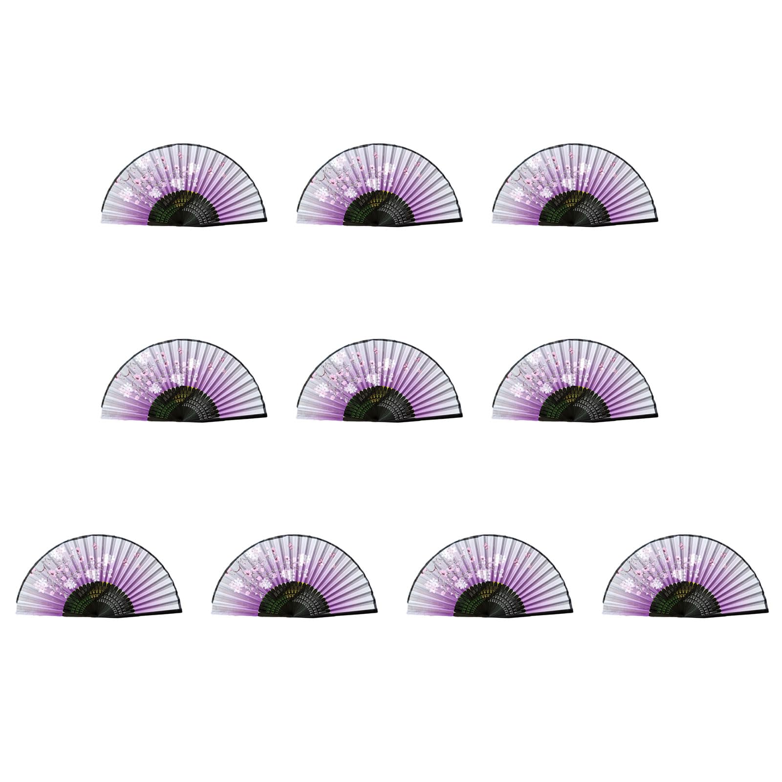 Tsophreniq Of 10 Bamboo Folding Fans Traditional Chinese Handheld Fan with Elegant Carvings for Cooling and Decoration Bamboo Fan