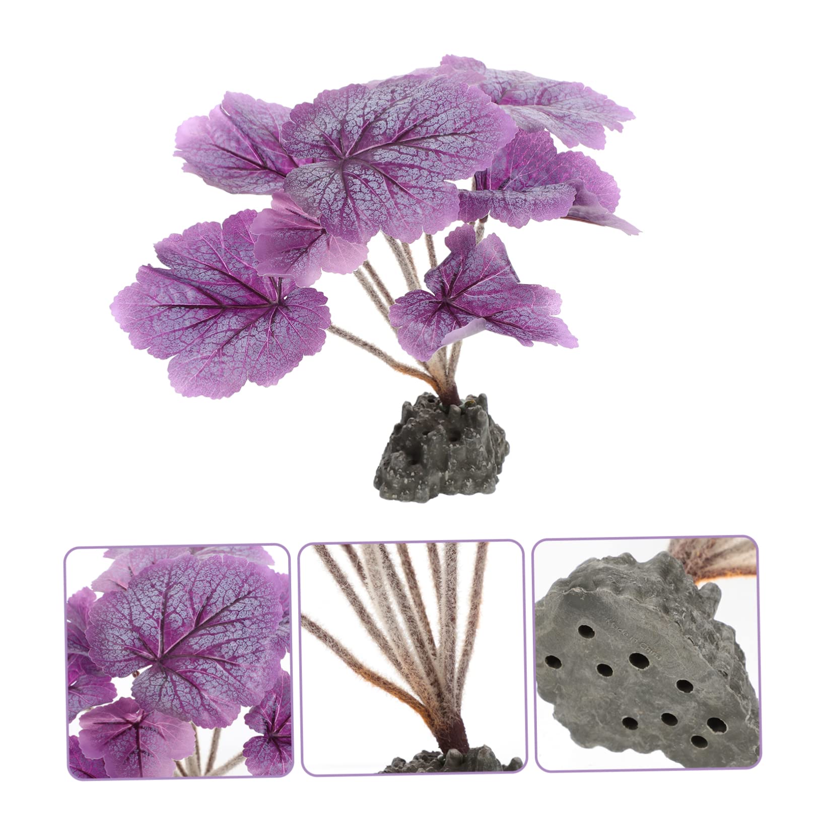 SUPVOX 3 Pezzi Piante Artificiale per Aspetto Naturale Decorazione per Realizzate Premium Sicure per Acquatici e Terrari