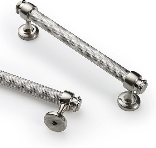 Miniatura 7 de Asidrama Paquete de 10 manijas de gabinete de cocina moleteadas de 7 pulgadas (6.969 in), color negro mate, tiradores de gabinete, accesorios de