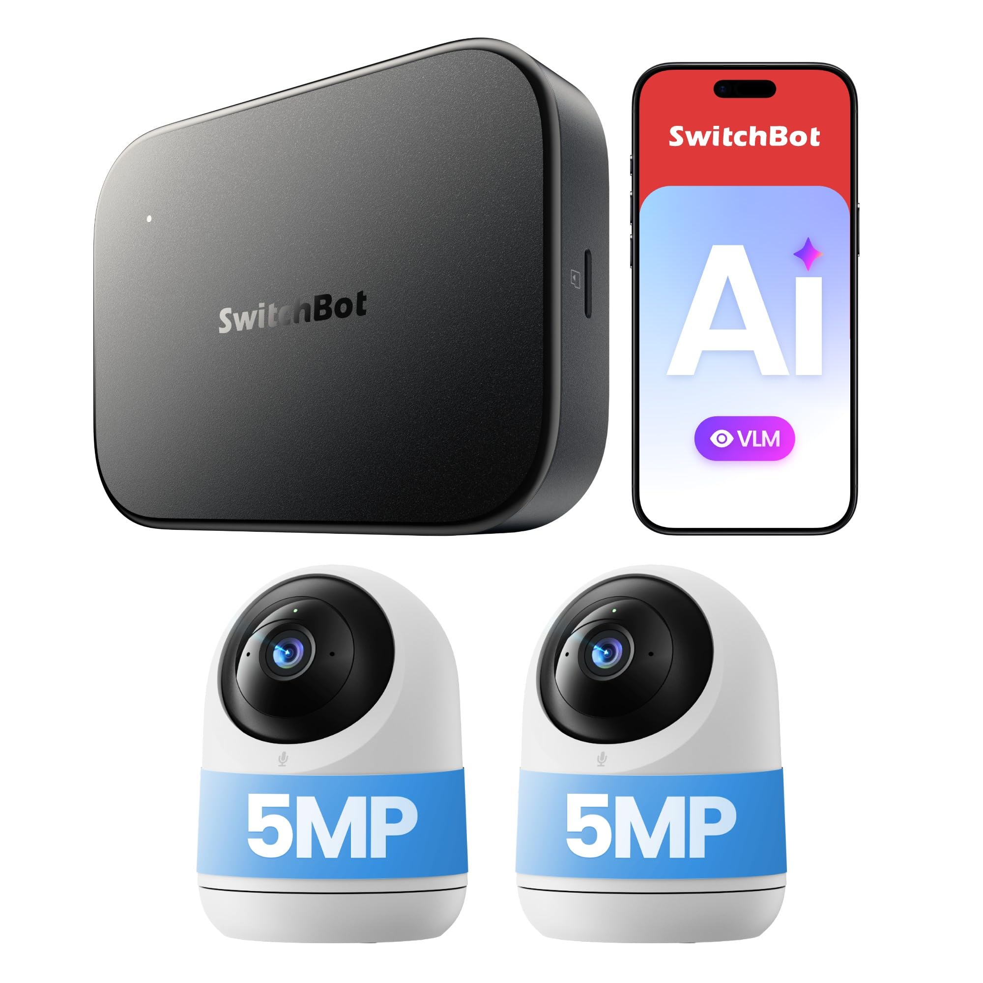 SwitchBot AI ハブ + 見守りカメラPlus 5MP ×2 セット SwitchBot（スイッチボット） SwitchBot AI ハブ 見守りカメラPlus 5MP