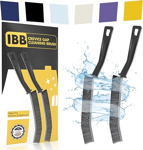 2 cepillos de limpieza para huecos de hendiduras, cepillos de cerdas duras para limpieza de espacios pequeños, cepillo de limpieza de huecos de baño