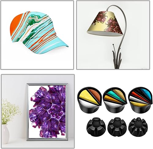 Miniatura 7 de Juego de 6 tazas divididas para verter pintura, suministros de pintura para verter pintura, verter pintura, verter flotador mediano para pintura