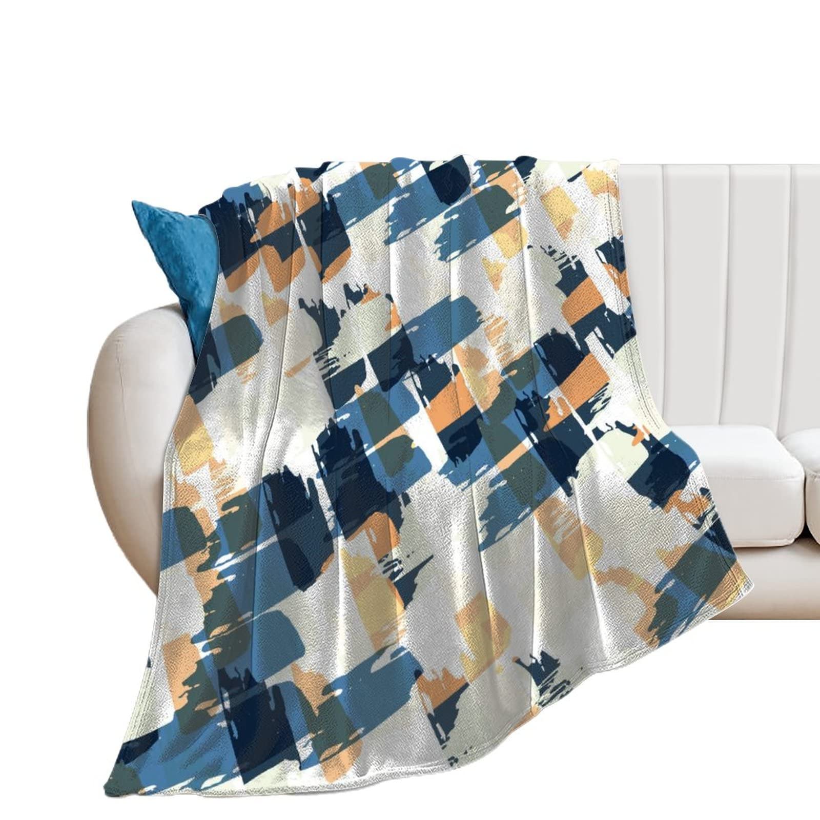 Couverture polaire jaune plaid canapé flanelle doux jeté de canapé 100x130cm pour salon