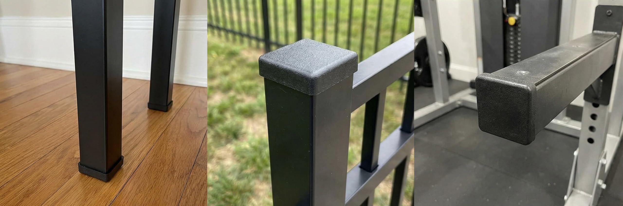 10 tappi a lamelle quadrati, 30 x 30 mm, con lamelle per dimensioni interne 20-25 mm, colore grigio